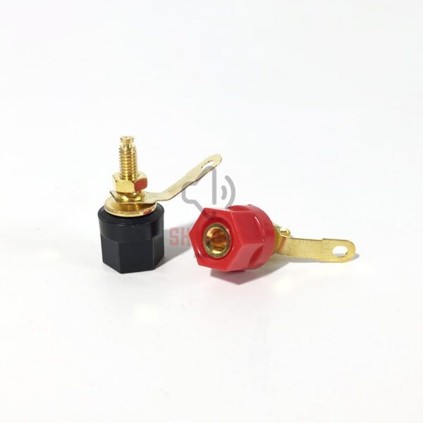 Cọc loa bọc nhựa đỏ đen bằng đồng cao cấp ( 1 cặp 2 cái )
