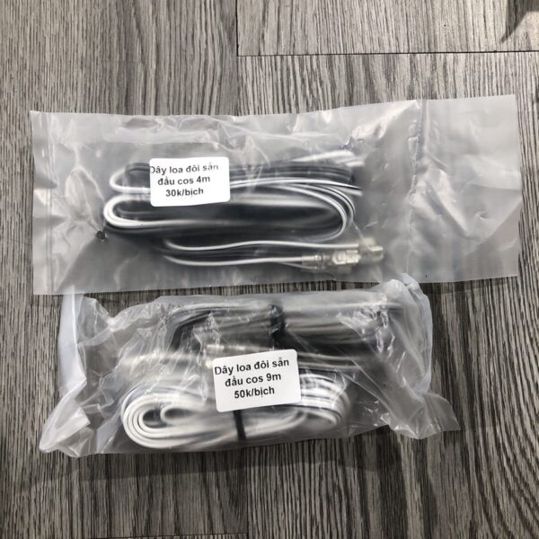 Cụm 2 dây đôi gắn loa xe hơi 1 đầu bấm cos sẵn