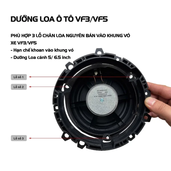 Dưỡng loa cánh 6.5 inch VinFast VF3 & VF5 – Nhựa PVC, dùng ốc zin ( 1 cặp )